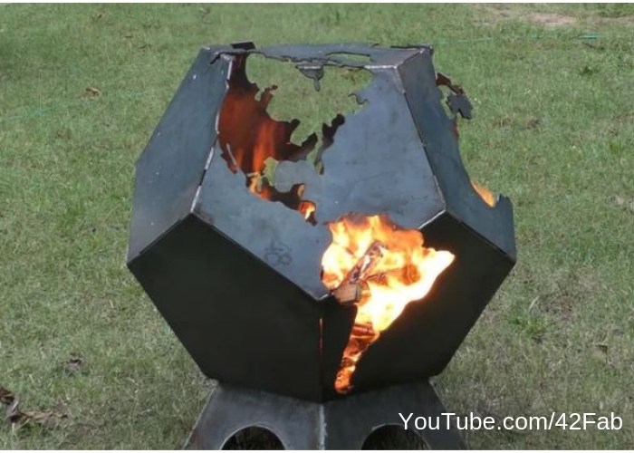 geometric globe fire-pit